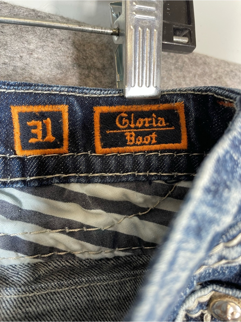 Rock Revival Gloria Boot Jeans Blue 31 Y2K Western Distressed Denim Festival - Picture 9 of 16